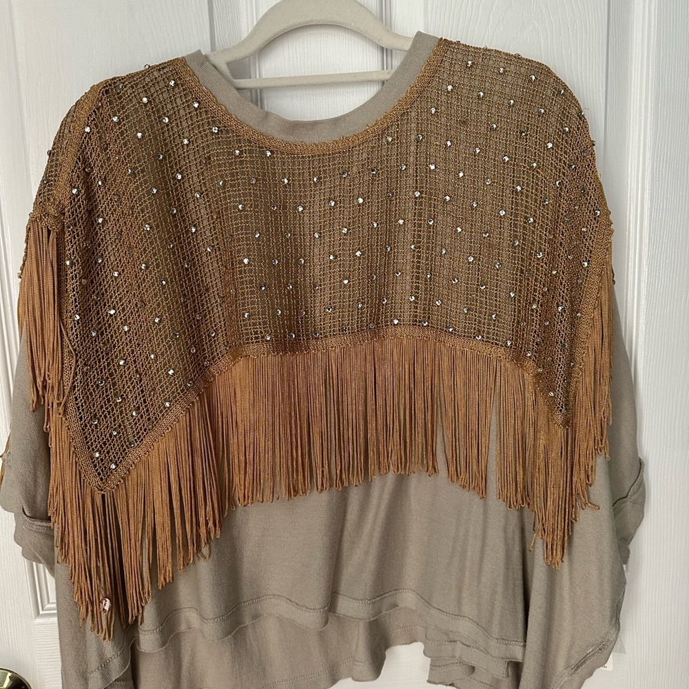 Free People Fringe Blouse